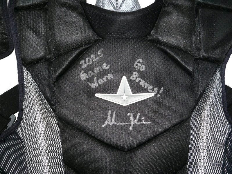 ADAM ZEBROWSKI 2025 COLUMBUS CLINGSTONES GAME WORN ALL-STAR MVP CHEST PROTECTOR