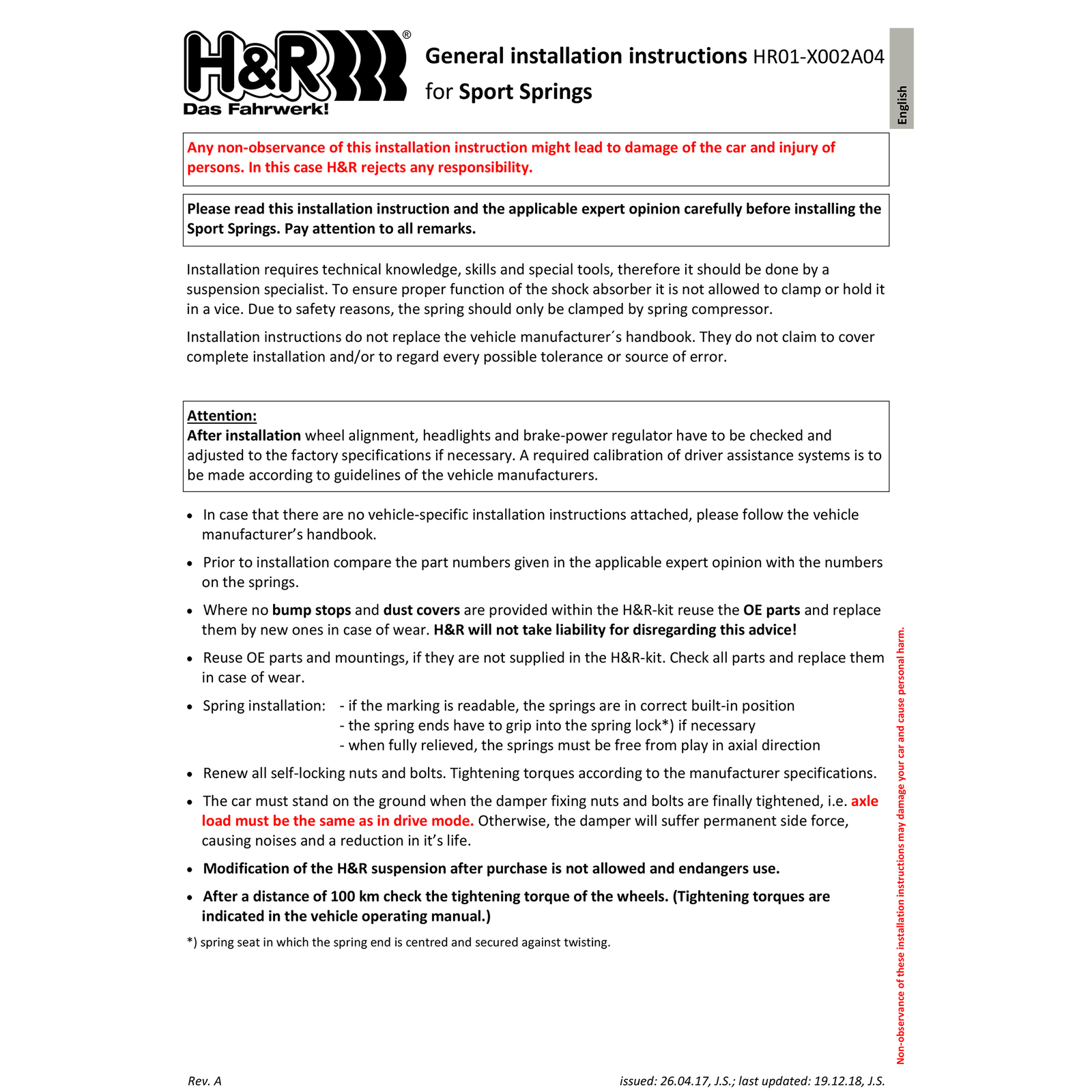 H&R 51632 Lowering Sport Front Rear Springs Kit for 2020-24 Ford Explorer ST V6