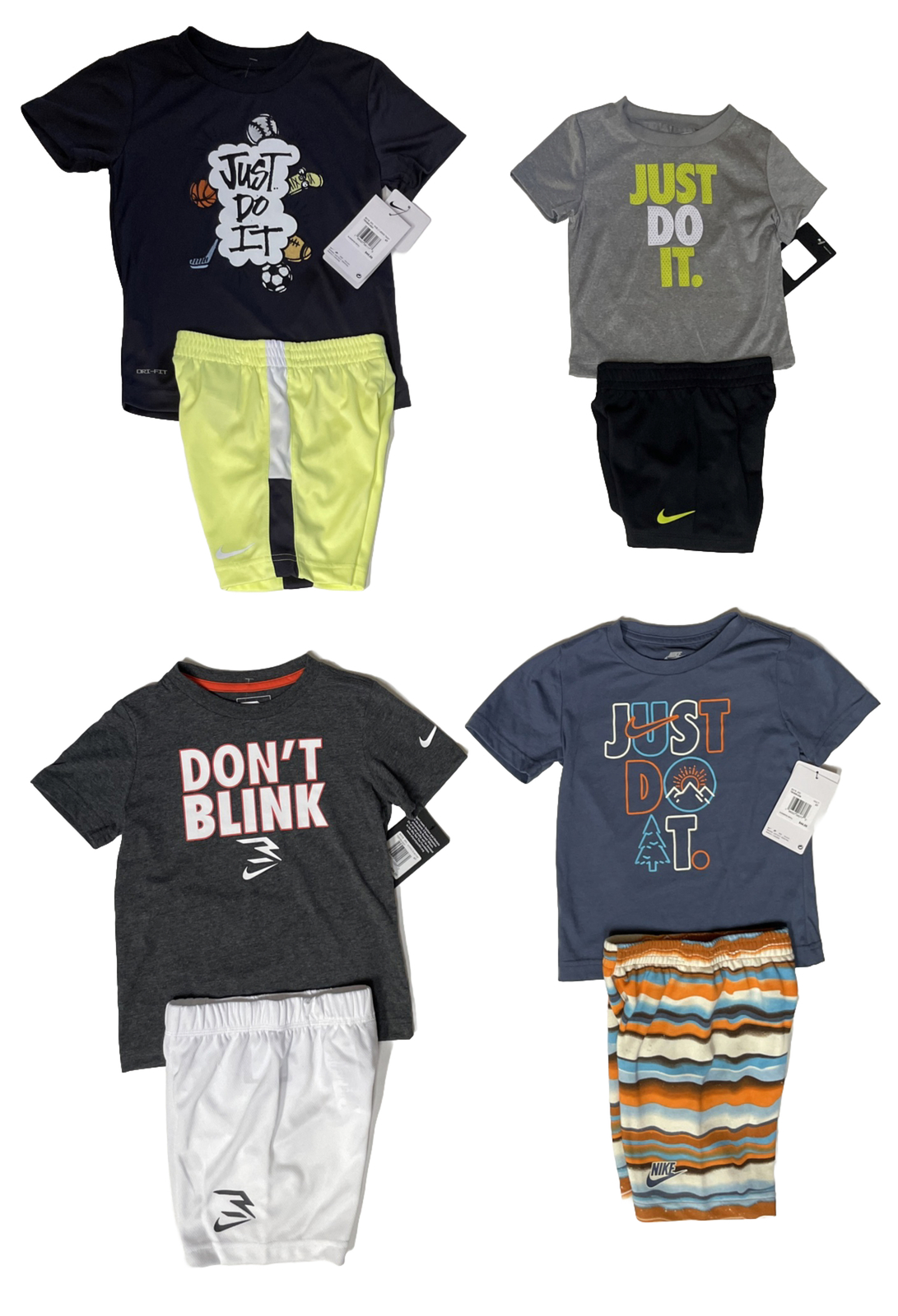 Nike Baby/Toddler Boy Short Sets, Regular or DRI-FIT, Sizes: 12M-24M & 2T-4T NWT