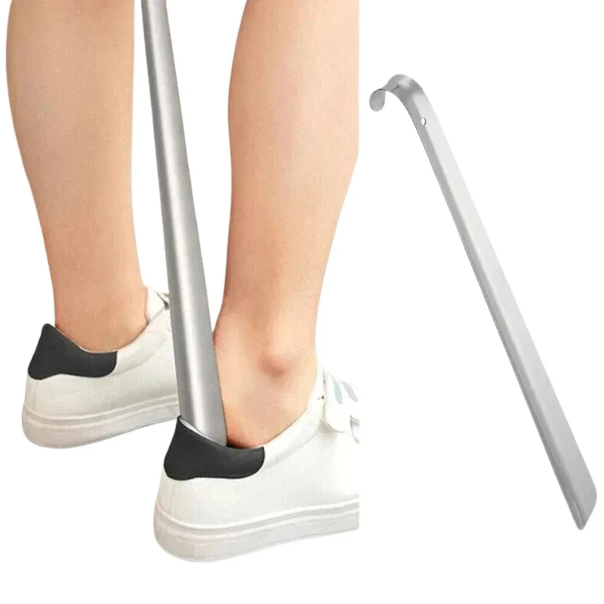 20.5" Extra Long Metal Handle Shoe Horn Stainless Steel Handled Shoehorn Horns