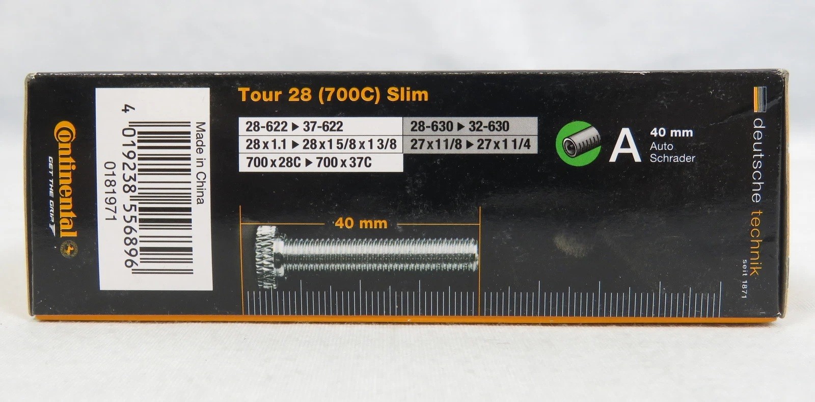 Lot 2 Continental Bicycle Conti Inner Tubes Tour 28 Slim 700C 40mm Schrader NEW