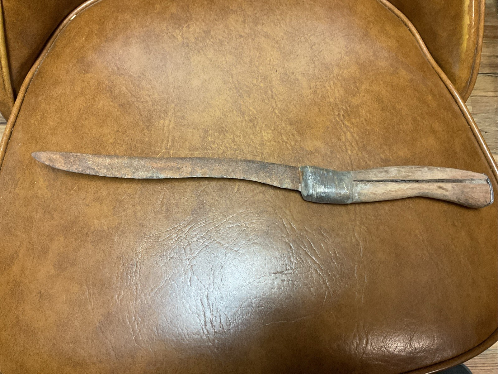 Unmarked Vintage Old Knife with Wire Wrapped Handle, Used