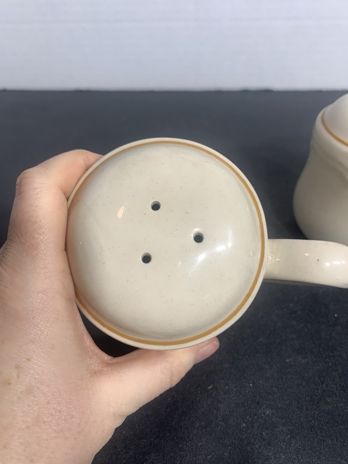 Vintage International Stoneware Heartland salt and pepper shakers, Never Used