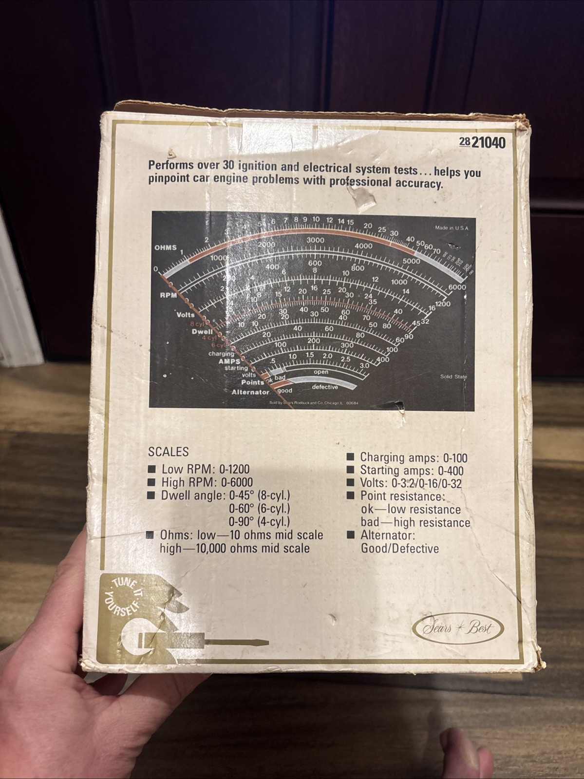 Vintage Sears Craftsman Engine Analyzer 28-21040 w/ Accessories - New old stock
