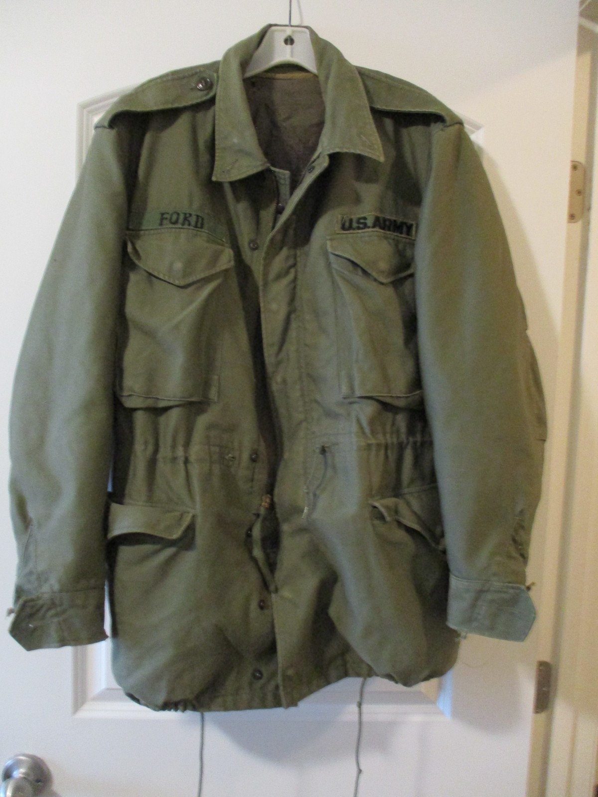 VINTAGE KOREA ISSUED HEAVY FIELD JACKET - SHELL (1952 Sz M) - LINER (1951 Sz L)