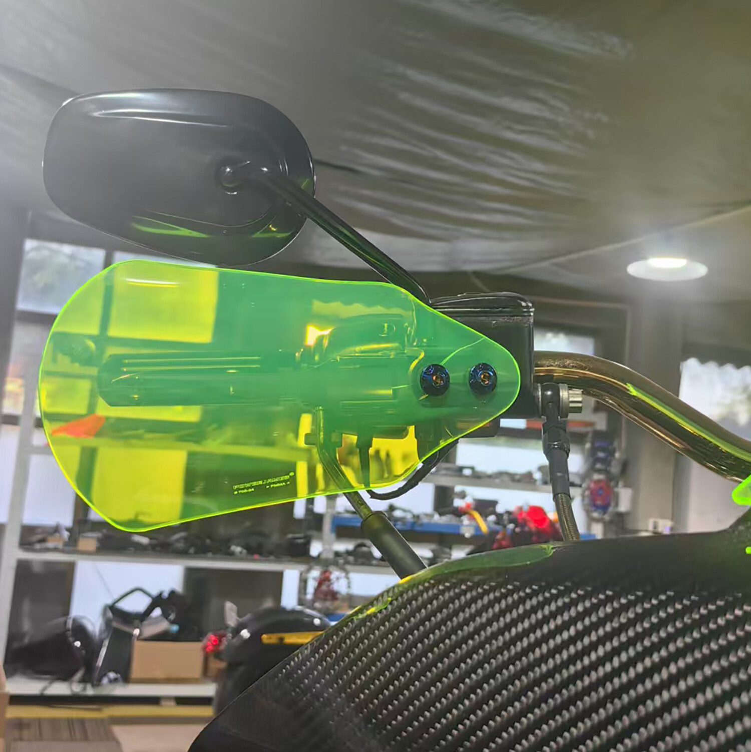 Transparent Green PMMA Acrylic Hand Grips Guard Air Deflector Fits Harley FLH FL