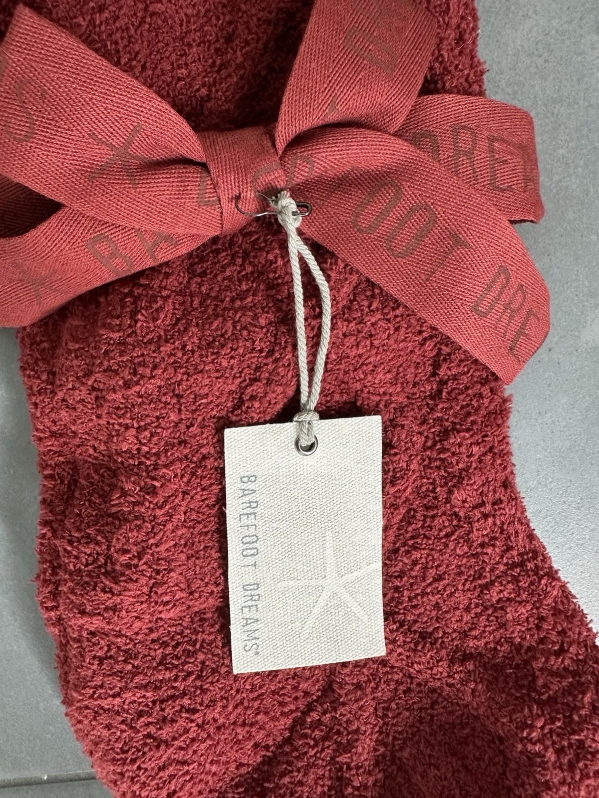 Barefoot Dreams Crimson Red CC Cable Holiday Stocking Christmas One Size NEW