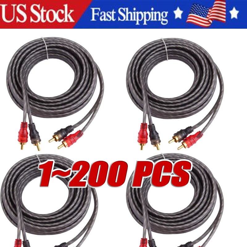 RCA Audio Cable Twisted Pair with Noise Reduction Interconnect Amp Wire Lot