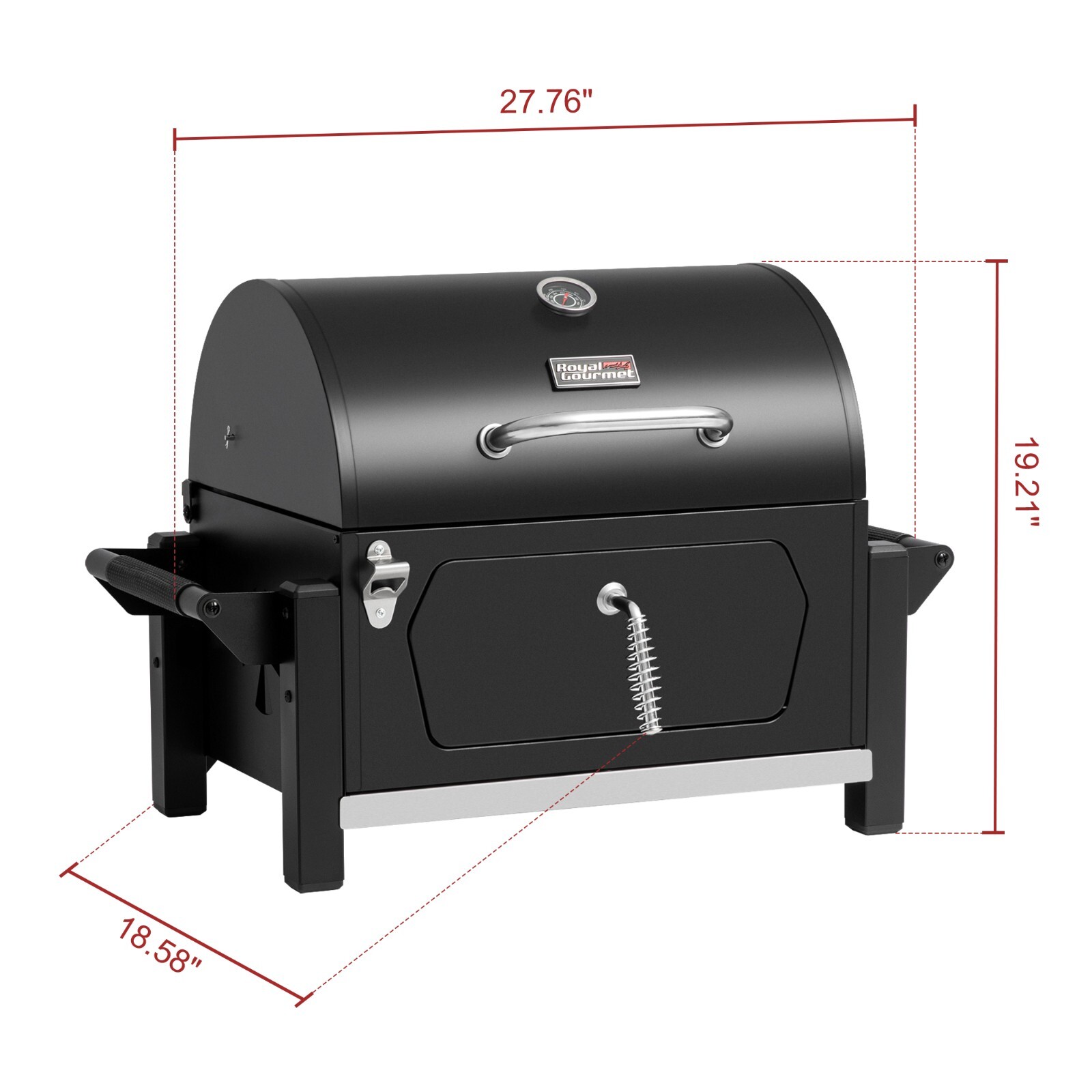 Royal Gourmet Portable Charcoal Grill w/ Side Handle Outdoor Tabletop BBQ Cooker
