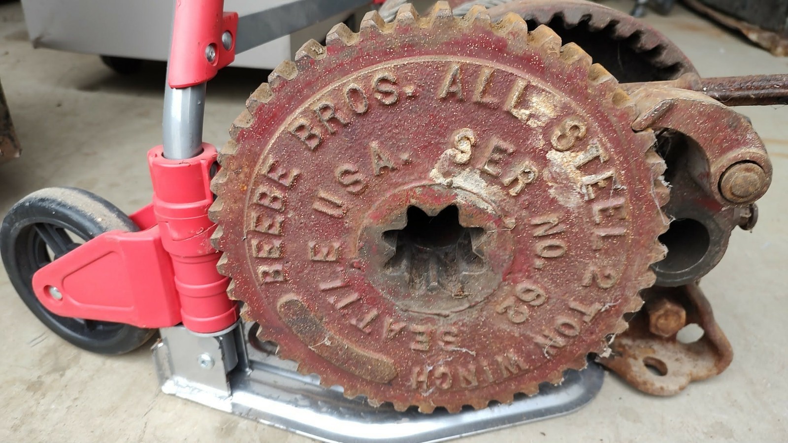 Beebe Bros. All Steel 23 Industrial Hand Winch Manual Crank USA