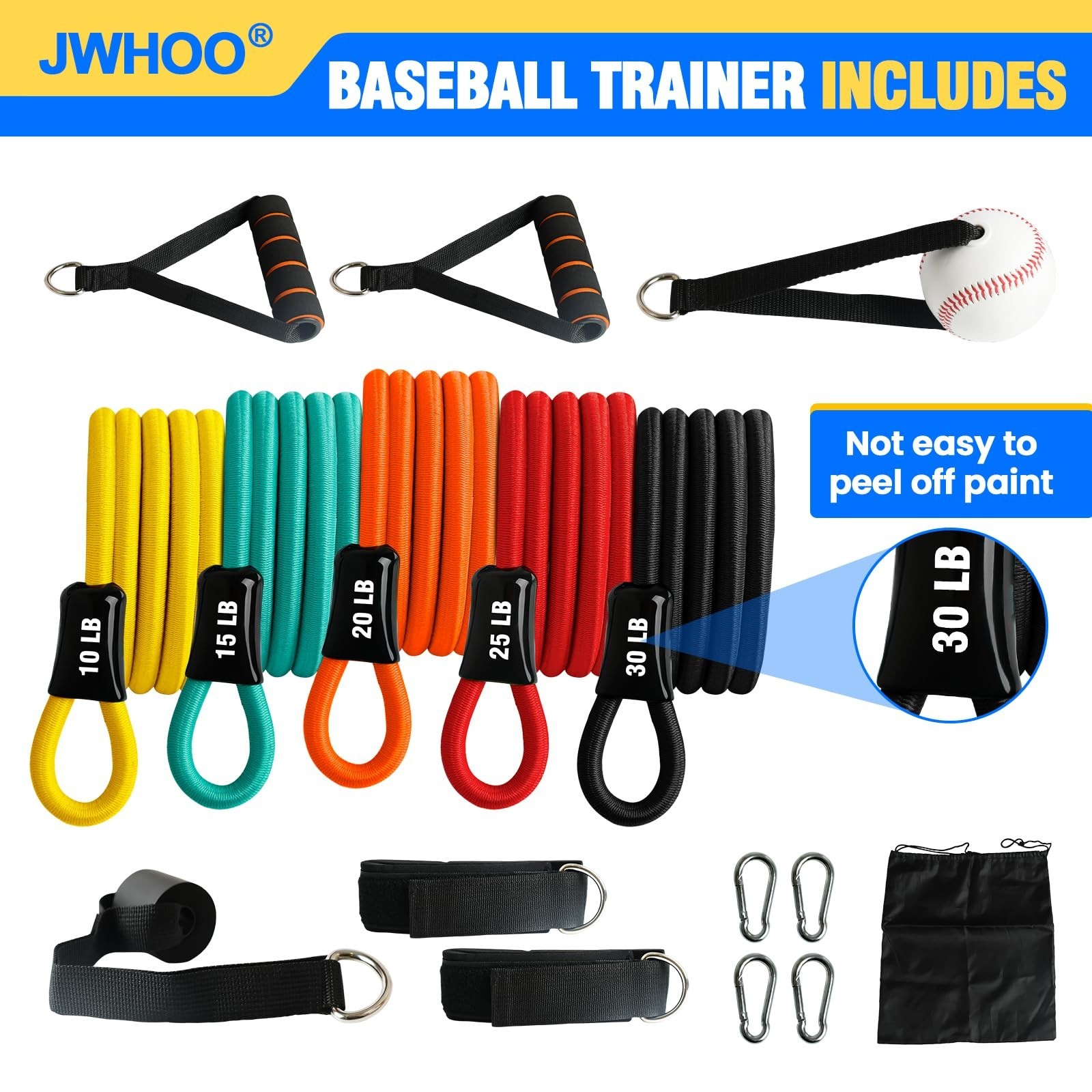 Baseball Resistance Arm Bands - Baseball Bands for Arm Strength, Durable Base...