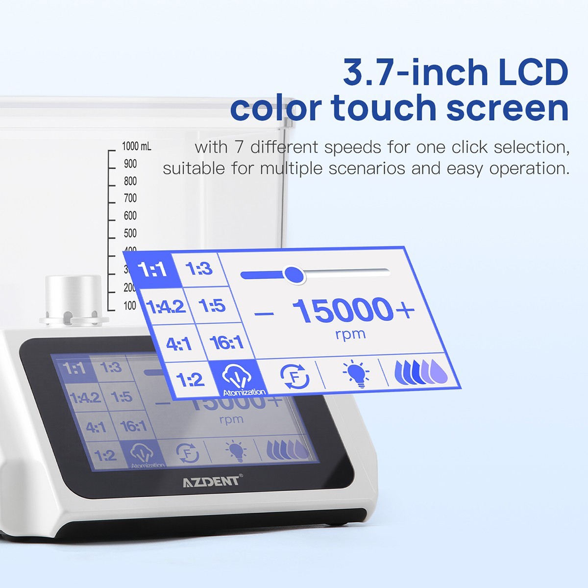 AZDENT Dental Electric Brushless LED Motor System Water Supply Touch Screen