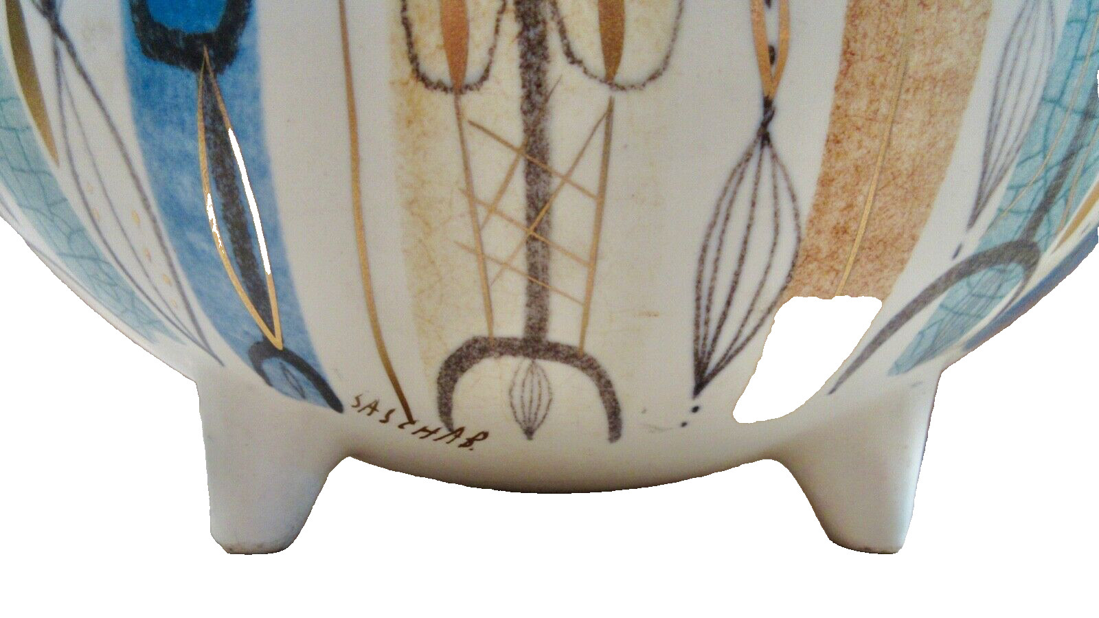 Sascha Brastoff MCM California Art Pottery - 10" Long - Mint Condition