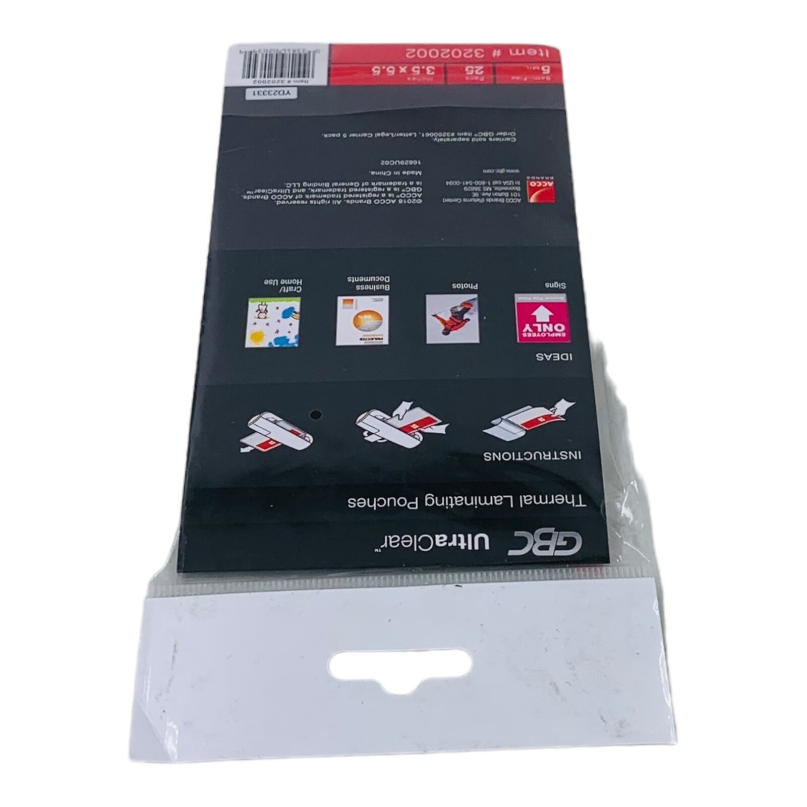 25 Count GBC UltraClear 5.5" x 3.5" Index Card Thermal Laminating Pouches 5 mil