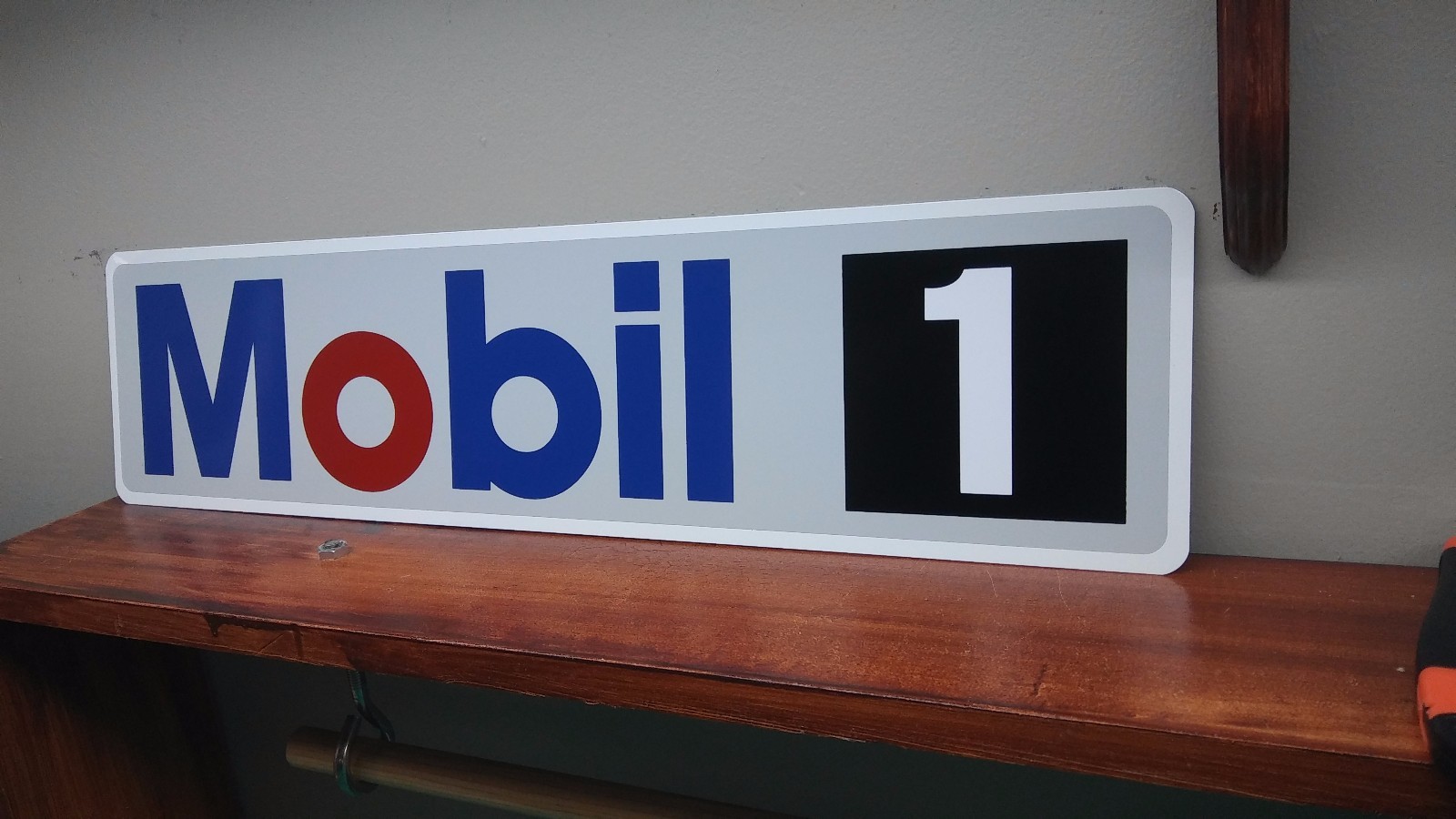 Mobil 1 Oil Aluminum Sign 6" x 24"