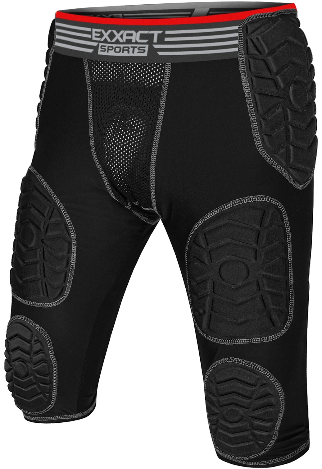 Exxact Sports Combat 7 Pad Adult Football Girdle with Cup Pocket, Padded Shorts