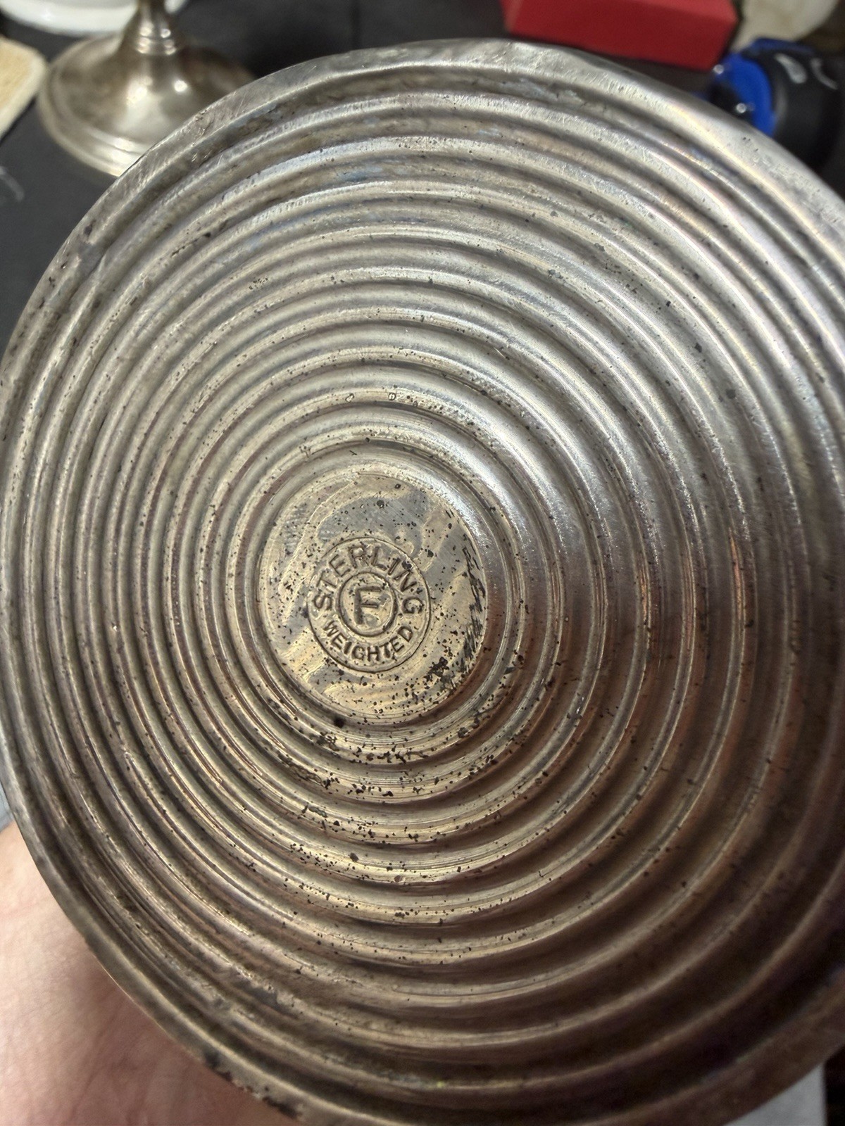 pair of weighted sterling silver candlesticks