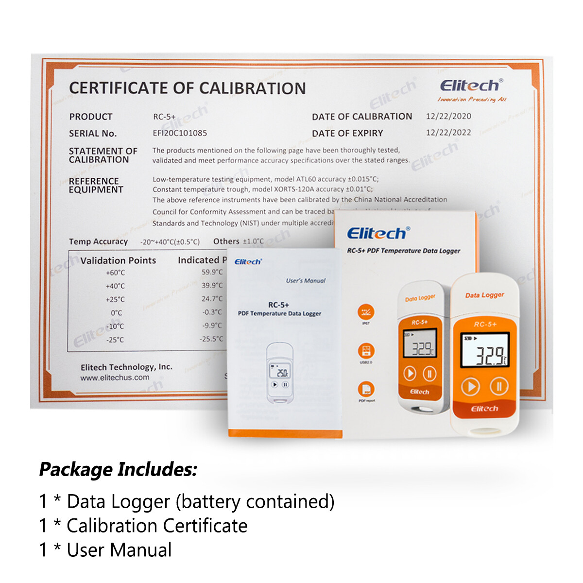 Elitech RC-5+Temperature Recorder Vaccine Temp Monitor Data logger PDF Report