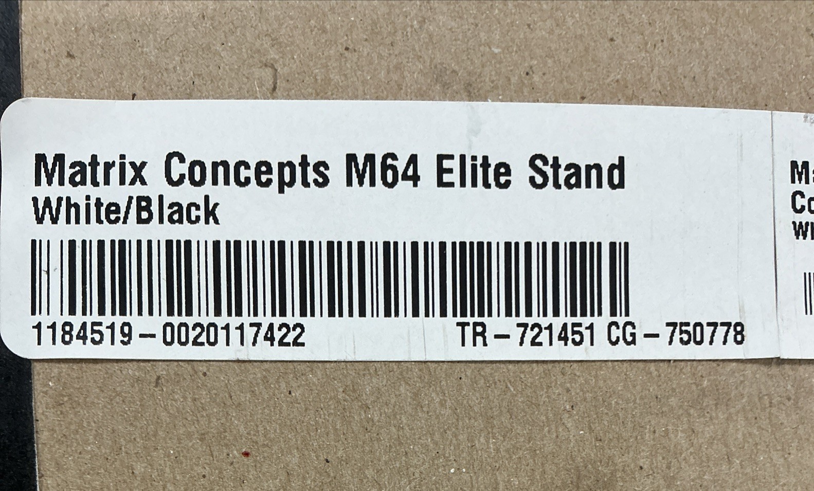 Matrix Concepts M64 Elite Stand White/Black M64 100-