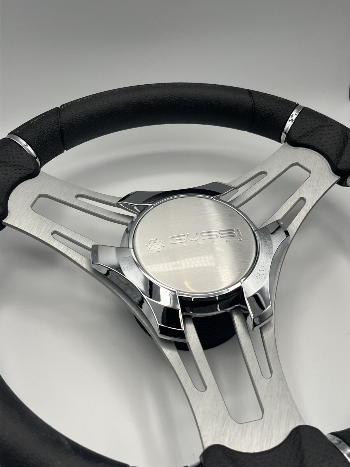 Verona Boat Steering Wheel Gray Brushed Aluminum Spokes KEYED or SPLINED HUB