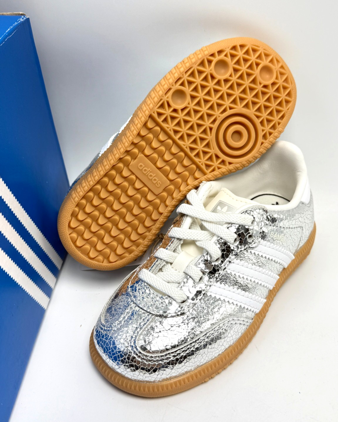 ADIDAS Samba OG EL I Silver JS2096 Toddler shoes 5-9K
