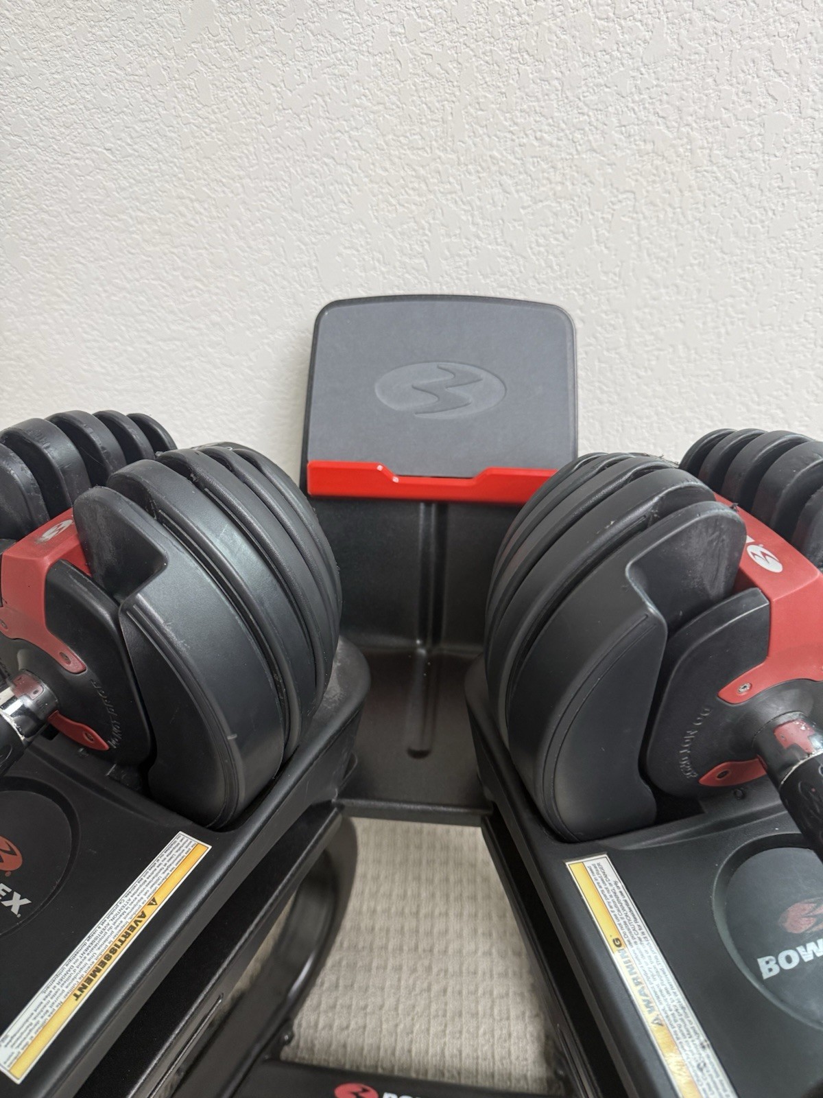 Bowflex 552 Adjustable Dumbbells 52.5 lb Set with Stand, Black Red