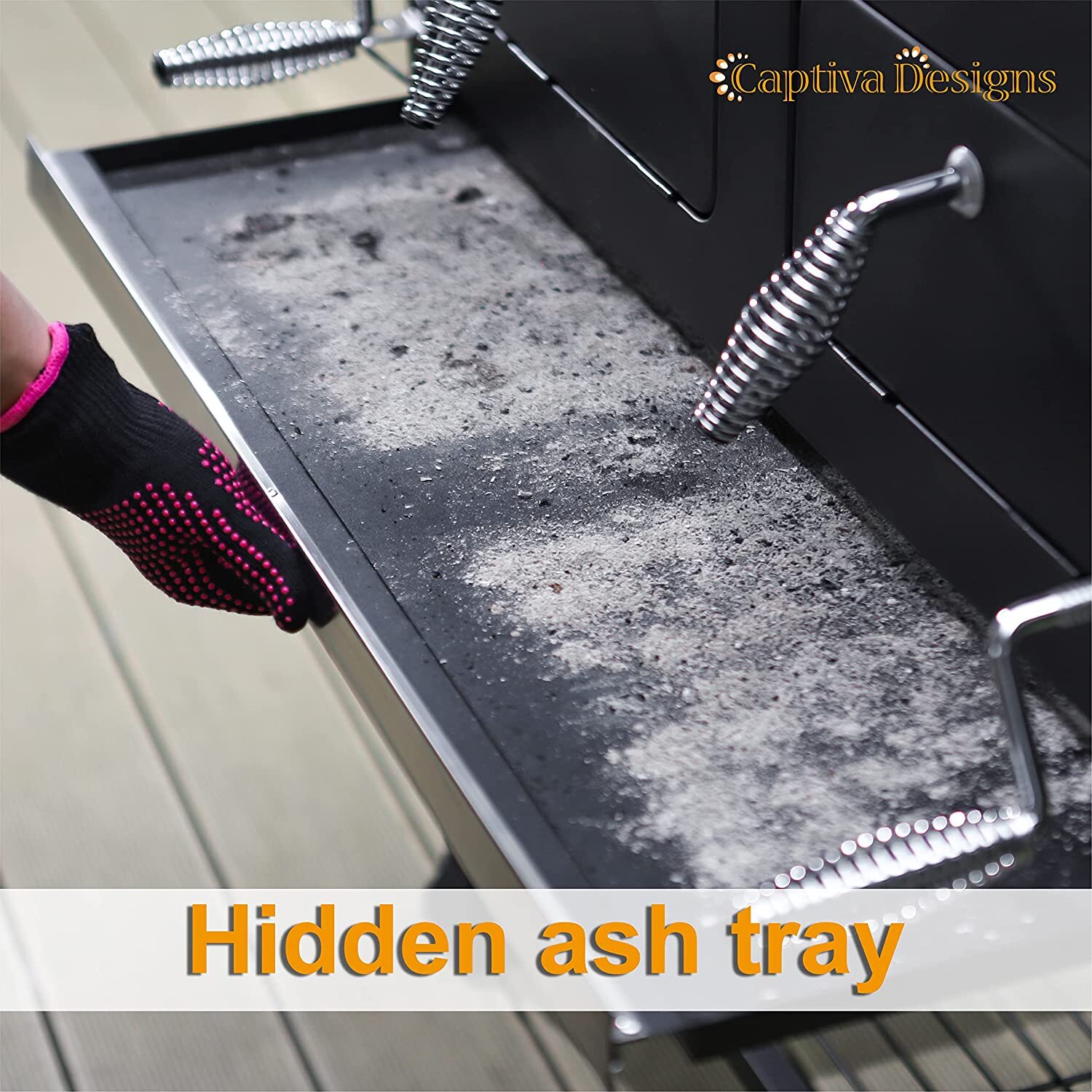 Heavy Duty Charcoal Grill Oversize Cooking Area Outdoor BBQ Grill with 2 Trays