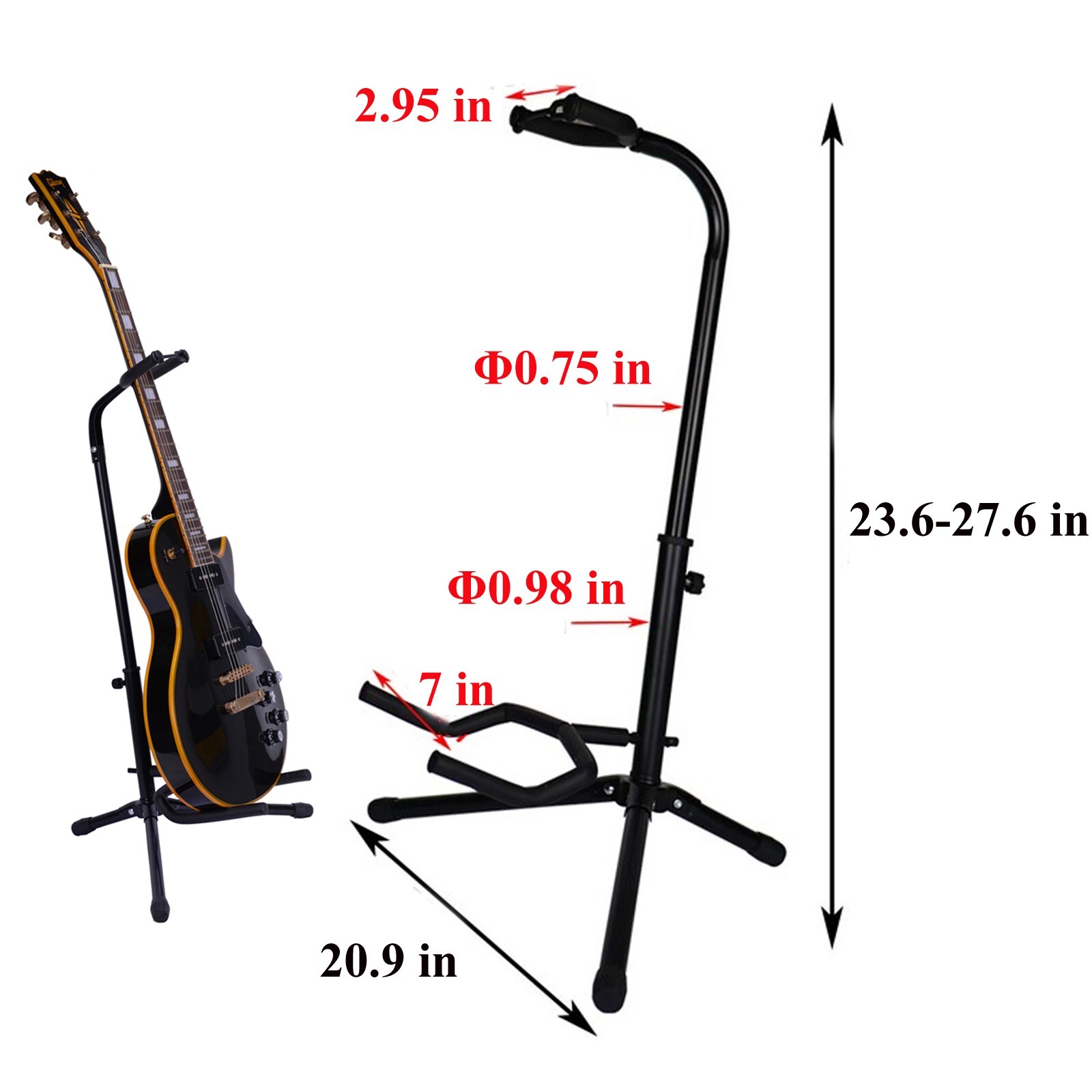 Vertical Floor Tripod Guitar Steel Stand Folding Guitar Stand Guitars & Basses