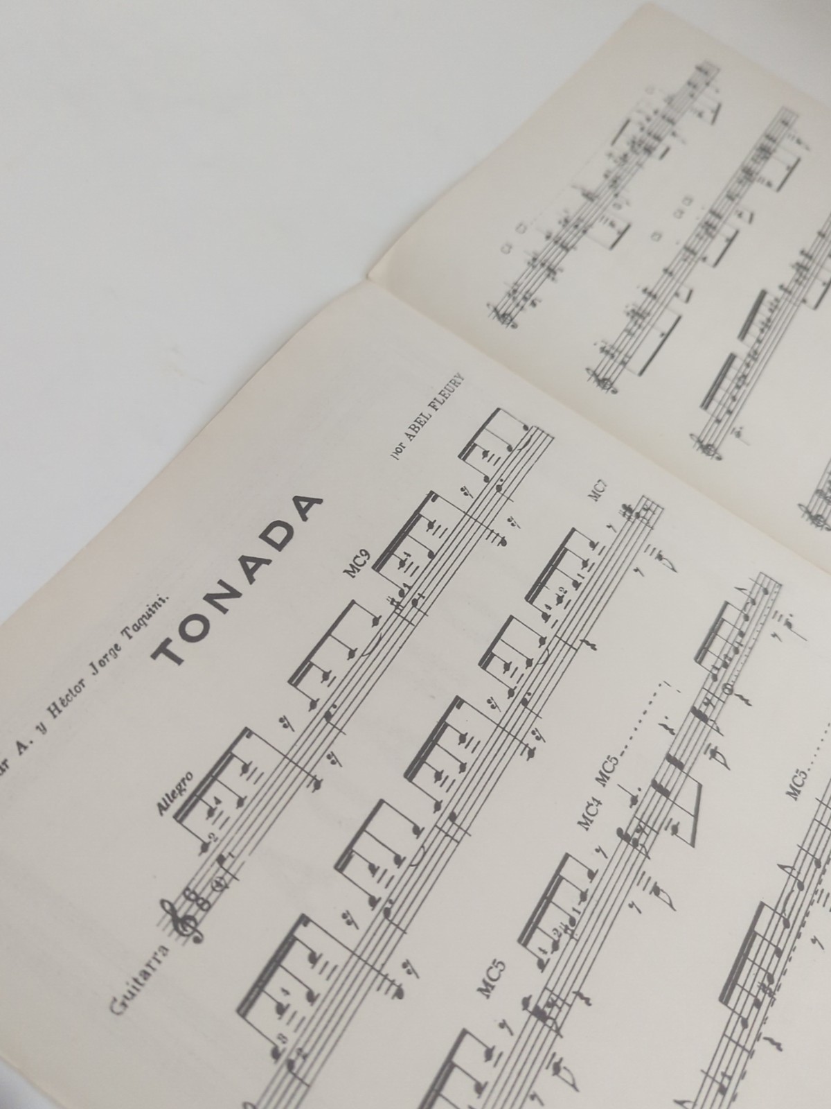 Abel Fleury Tonada For Classical Guitar Rare Sheet Music