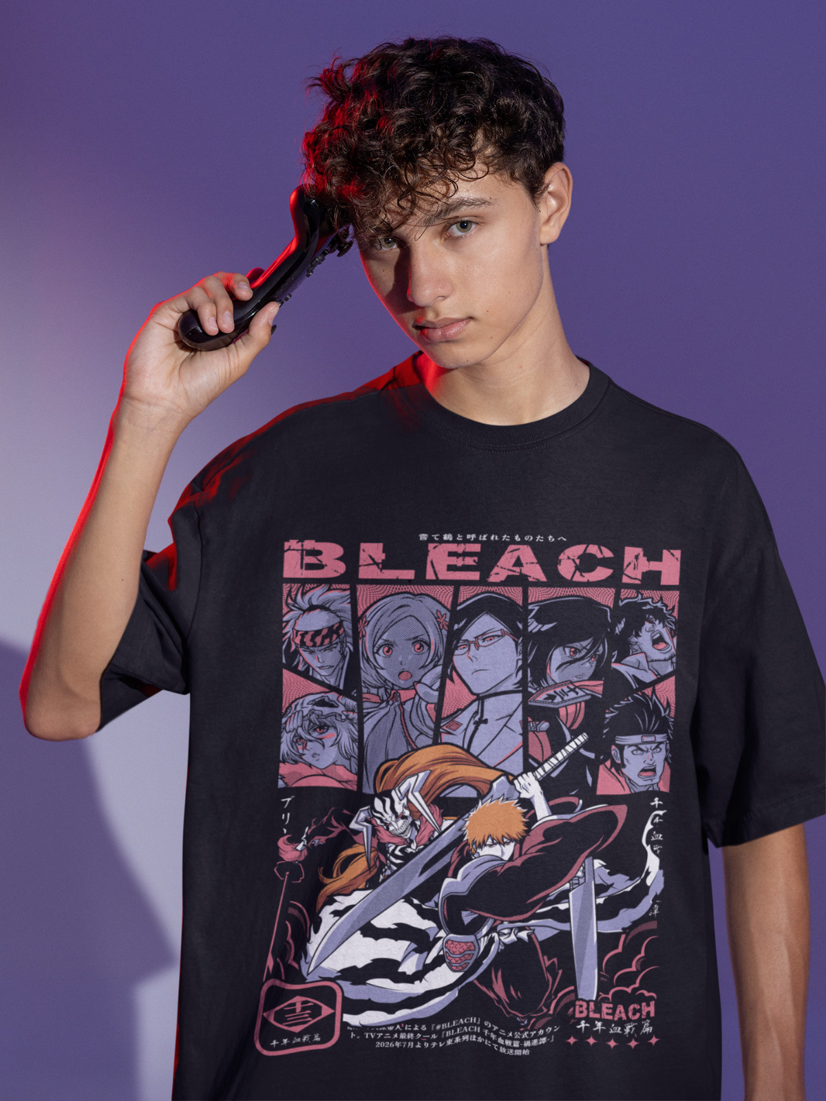 Bleach Ichigo T-Shirt Kurosaki Moon Kawai Anime Horror Manga Gift shirt All Size