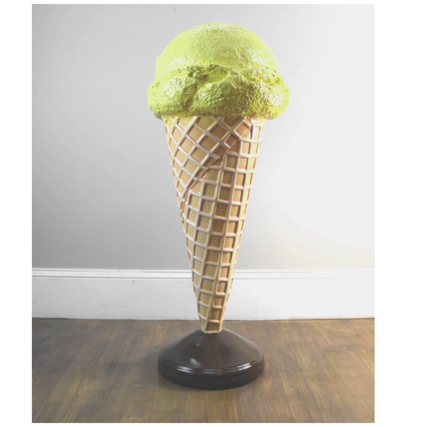 Standing Lemon Sherbet Ice Cream Cone Display Sign 3 Ft