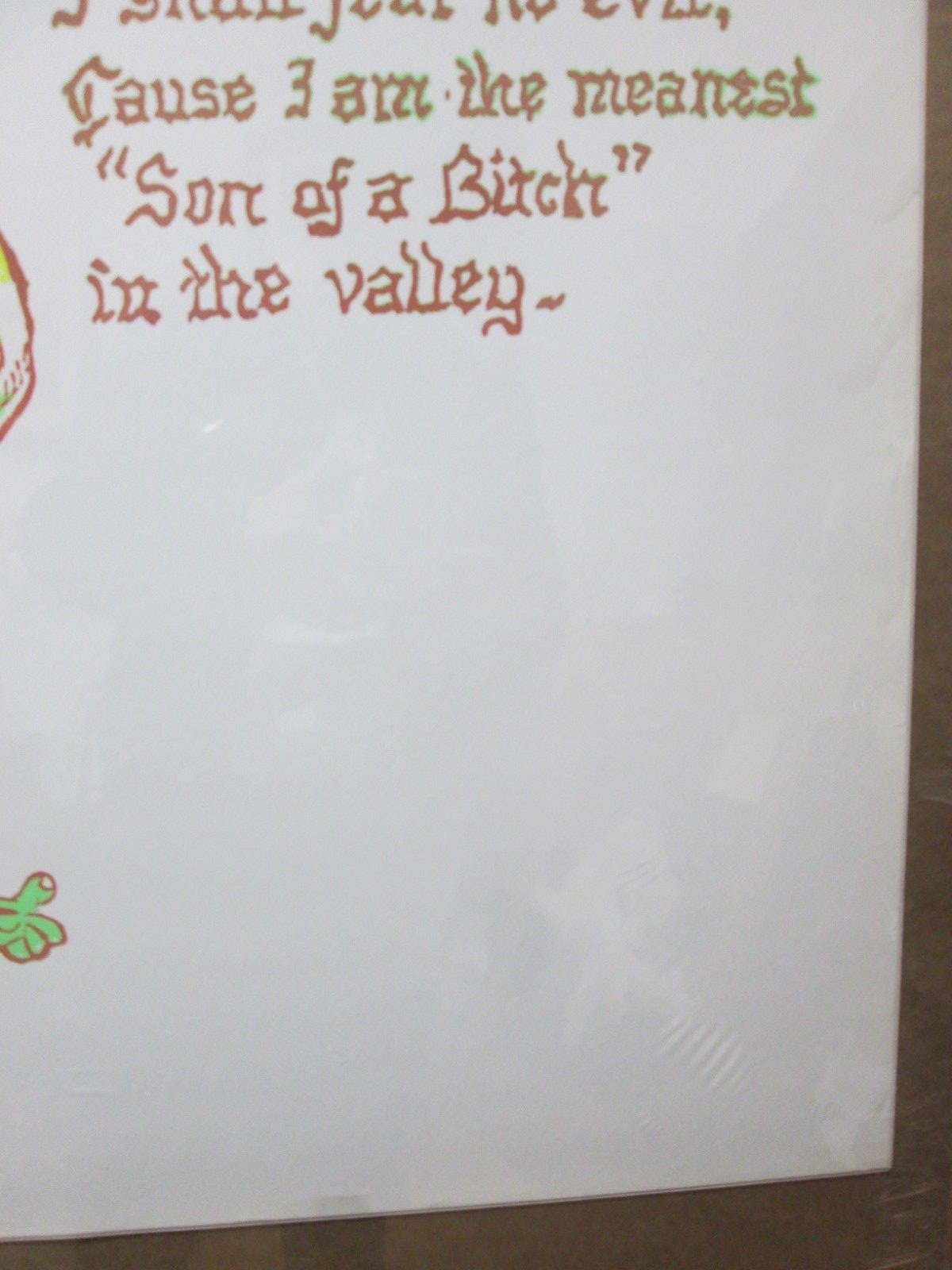 Vintage Black Light Valley of the valley of shadows Son Of a Bitch 70s Inv#G3588