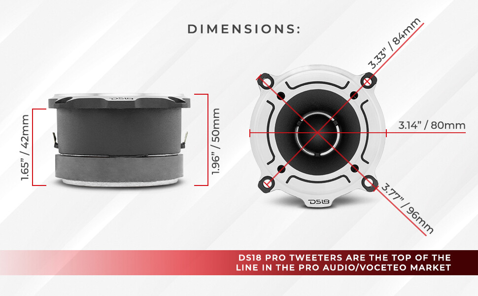 DS18 PRO-TW120 PAIR OF 1" PRO ALUMINUM SUPER BULLET TWEETER VC 240 WATTS