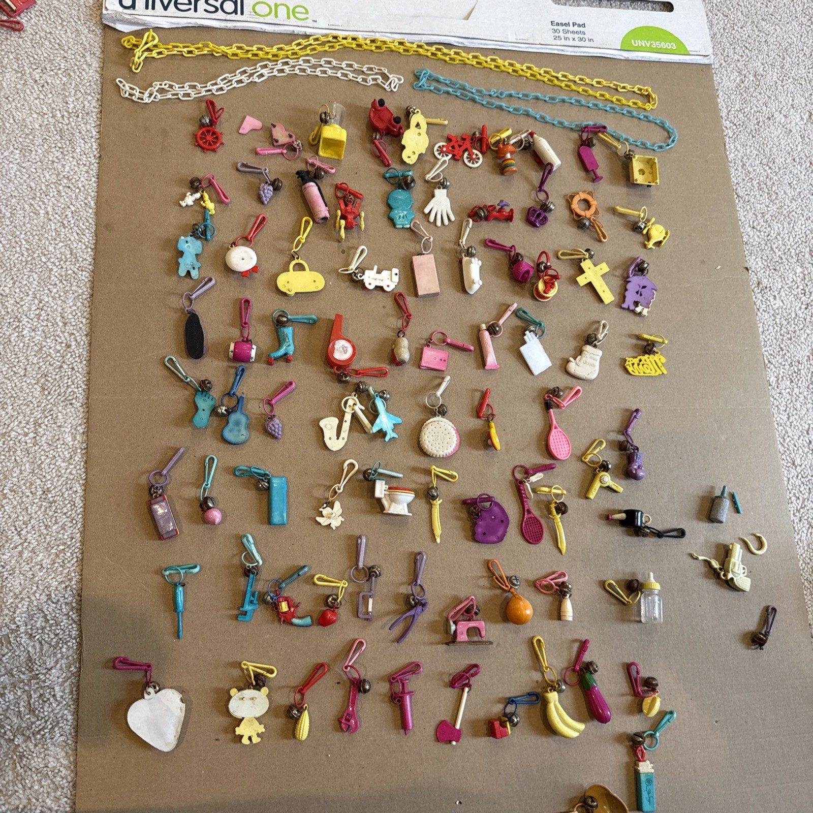 Huge Lot Of 82 Bell Charms Necklaces Rare 80s READ