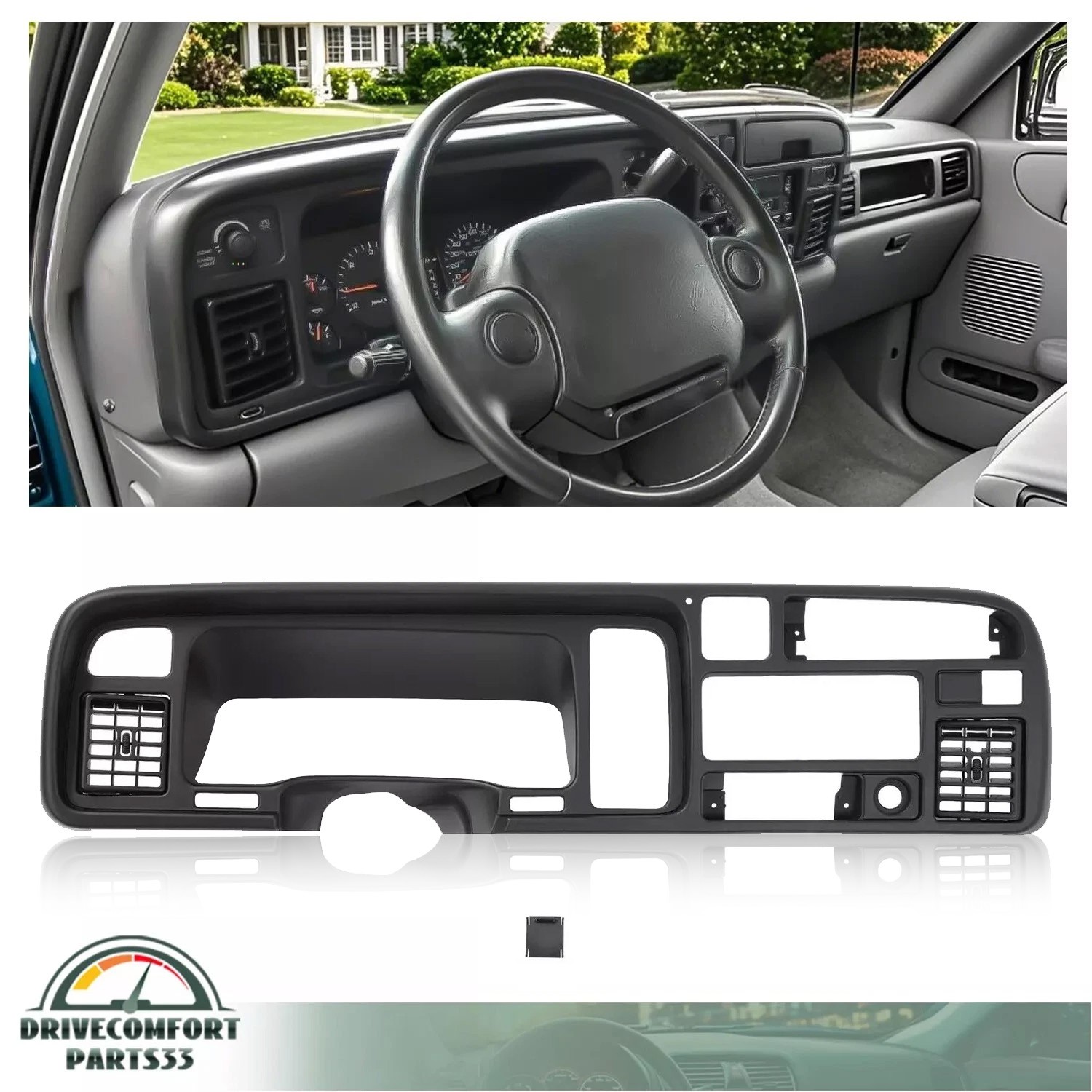Fit For Dodge Ram 1500 2500 3500 Pickup 94-97 Dashboard Bezel Cover w/ Vents