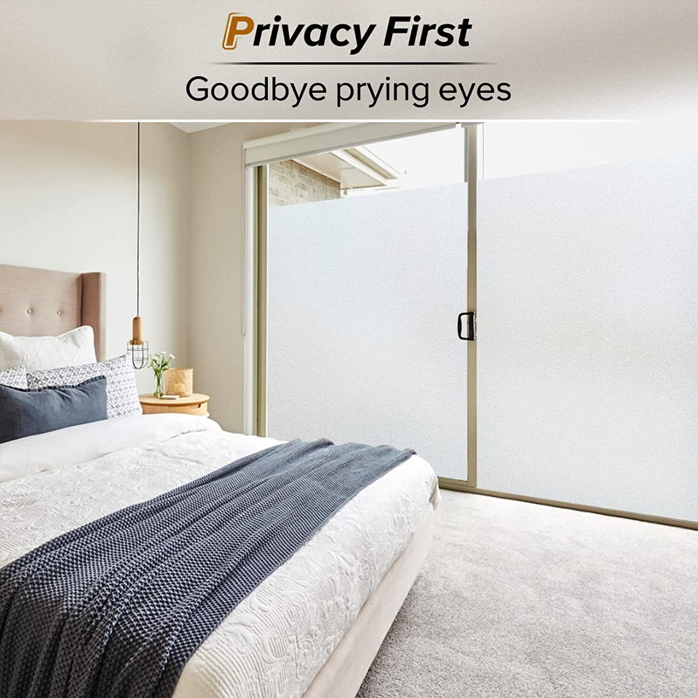 rabbitgoo Window Film Privacy Non-adhesive Tint Frosted Stained Glass Pure