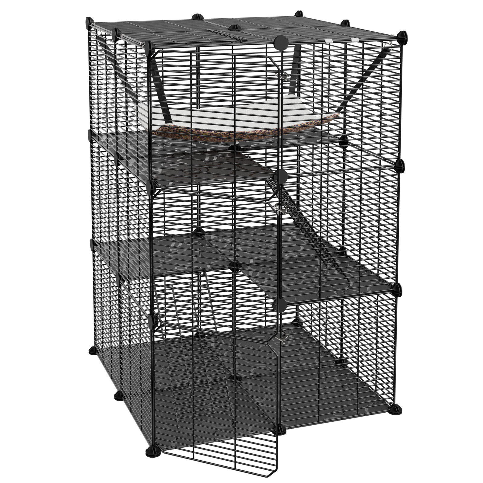 Large Cat Cage Enclosure Indoor DIY Cat Playpen Detachable Metal Wire Kennels