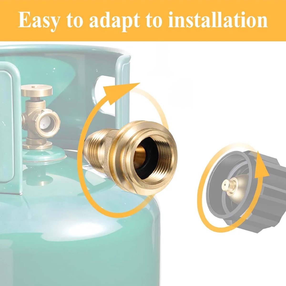 2 PACK Propane Tank Adapter Connector Converts POL LP Tank Valve to QCC1/Type1