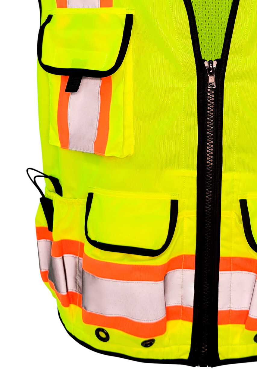 Fierce Safety Class 2 Lime Heavy Duty Vest with Tablet Pockets