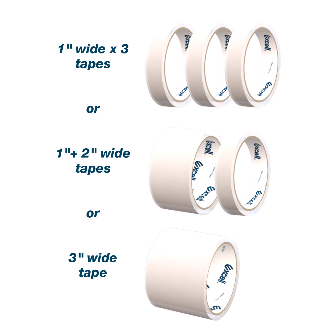 Excell EX-17 Steel Desk Top Tape Dispenser: 3 in width **suction cup bottom