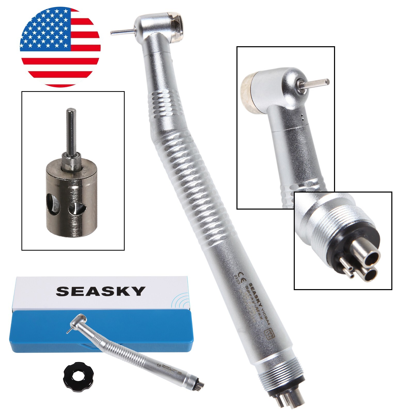 10pcs NSK PANA MAX Style Dental High Speed Handpiece Push Button 4 Hole Y1BA4 SK