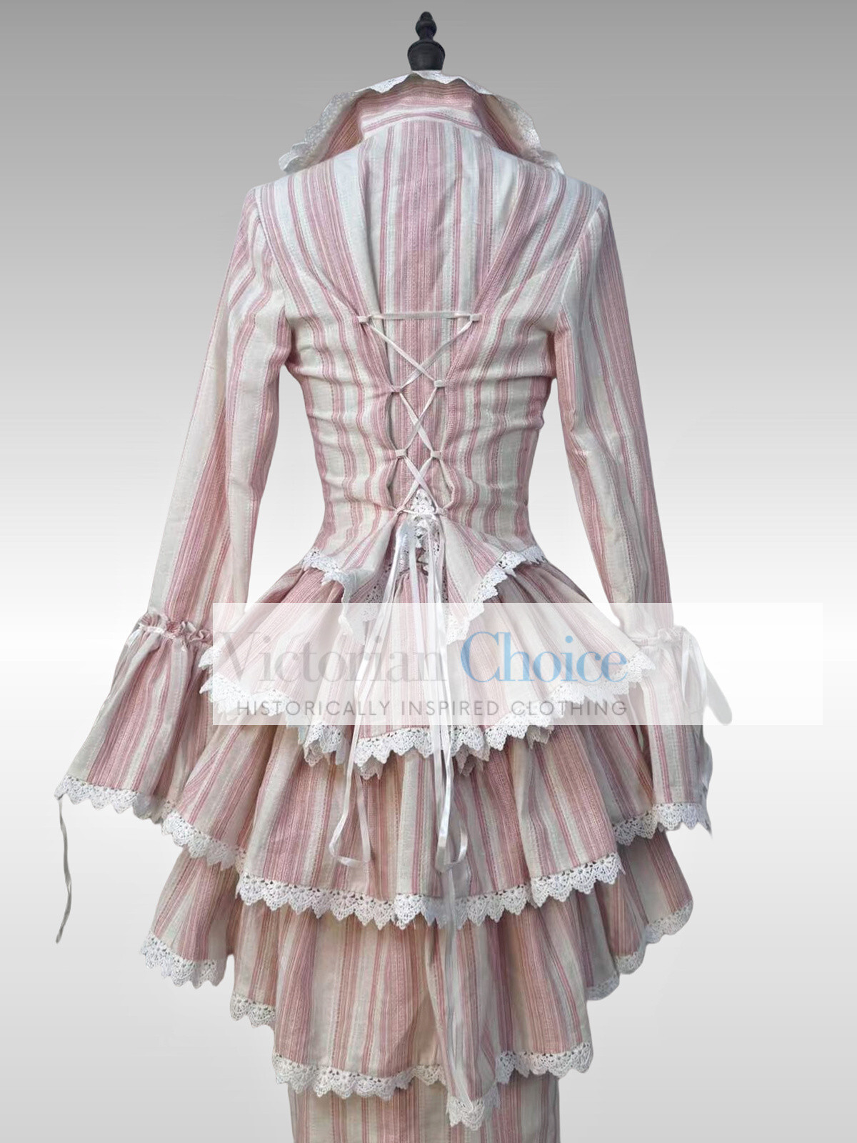 Edwardian Downton Abbey 1900s Vintage Form Fitting Peplum Dress Theater Gown 328