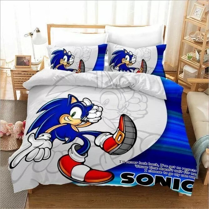 Sonic the Hedgehog Bedding Set – Single, Double, Queen, King Bedding Set for Kid