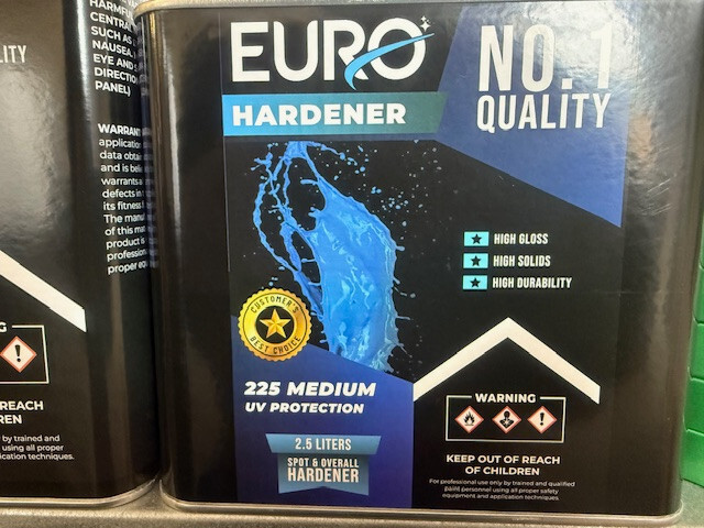 2K Euro 2:1 Clear Coat 54% High Solids Medium Hardener Air Dry 7.5 Liter Kit UV