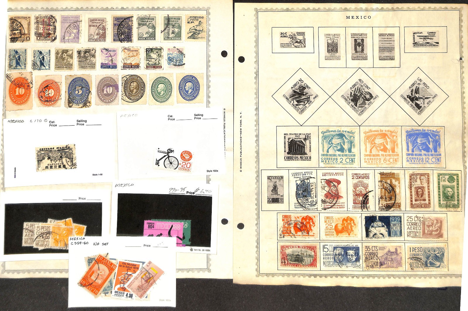 Mexico Stamp Collection on 8 Minkus Pages, 1863-1956 (BL)