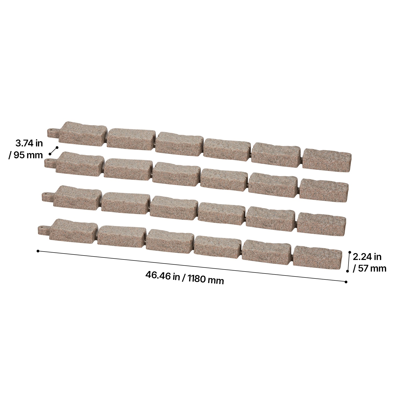 Faux Stone Landscape Edging 46.2 x 2.2 in Garden Lawn Edging Border