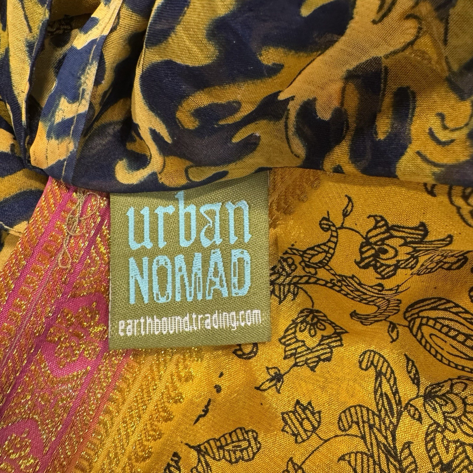 Y2K Urban Nomad Festival True Wrap Maxi Skirt 100% Silk Hippie Boho Gypsie Flowy