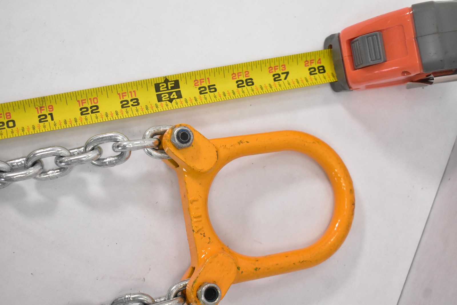 Dual Plate Lifting Clamps With Chain Sling Orange Steel Rigging Hoist Tool