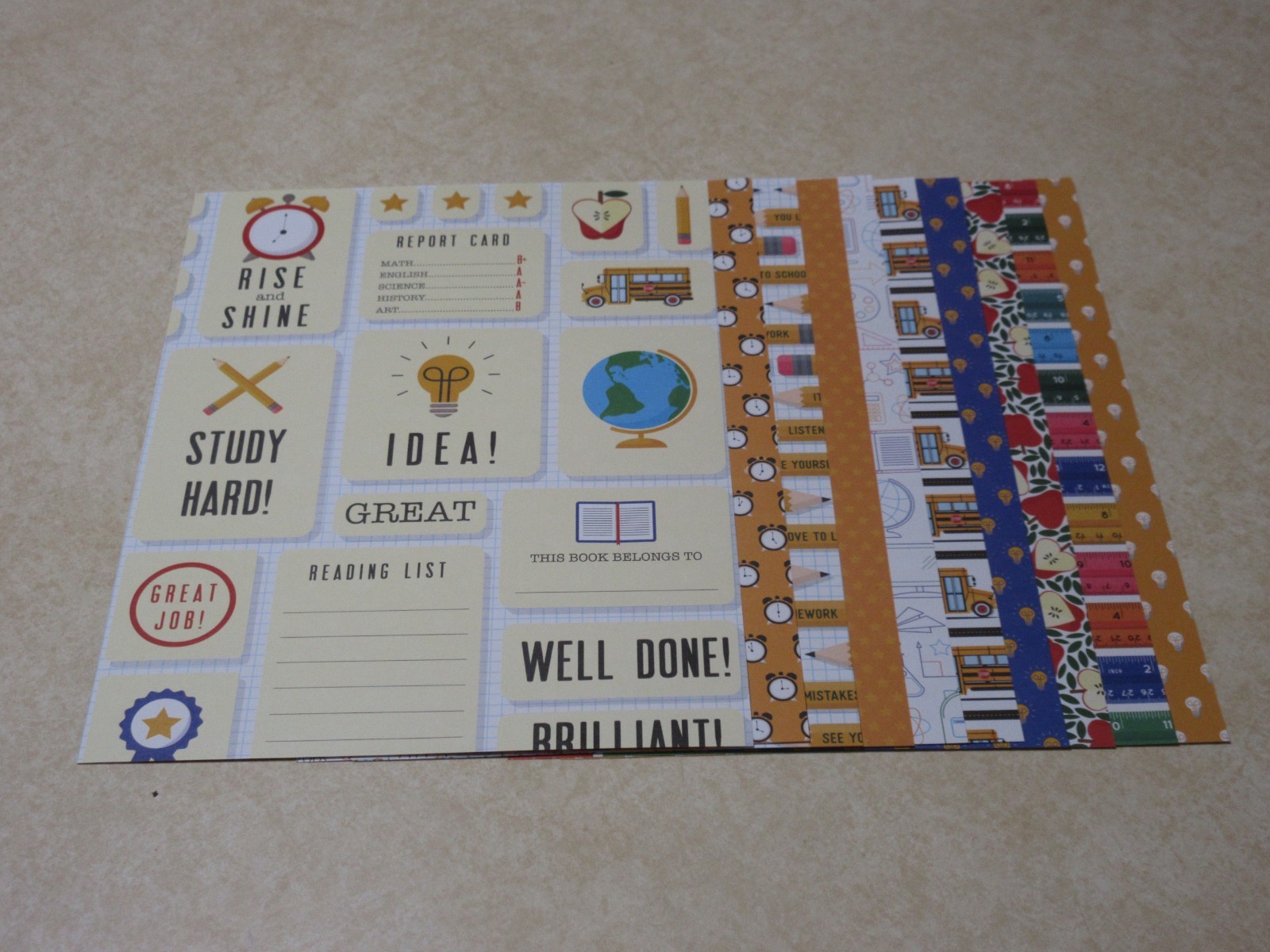 8.5" x 11" PARK LANE PAPER - ASSORTED SCHOOL PRINTS #2 - 10 SHEETS