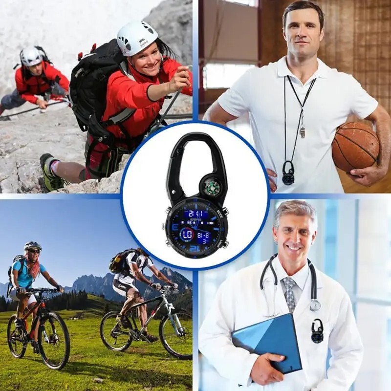 MULTIFUNCTION LED BACKPACKER ANALOG/DIGITAL QUARTZ WATCH/CARABINER COMPASS !!!